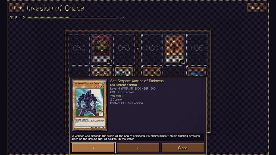 A card in the binder, read in full